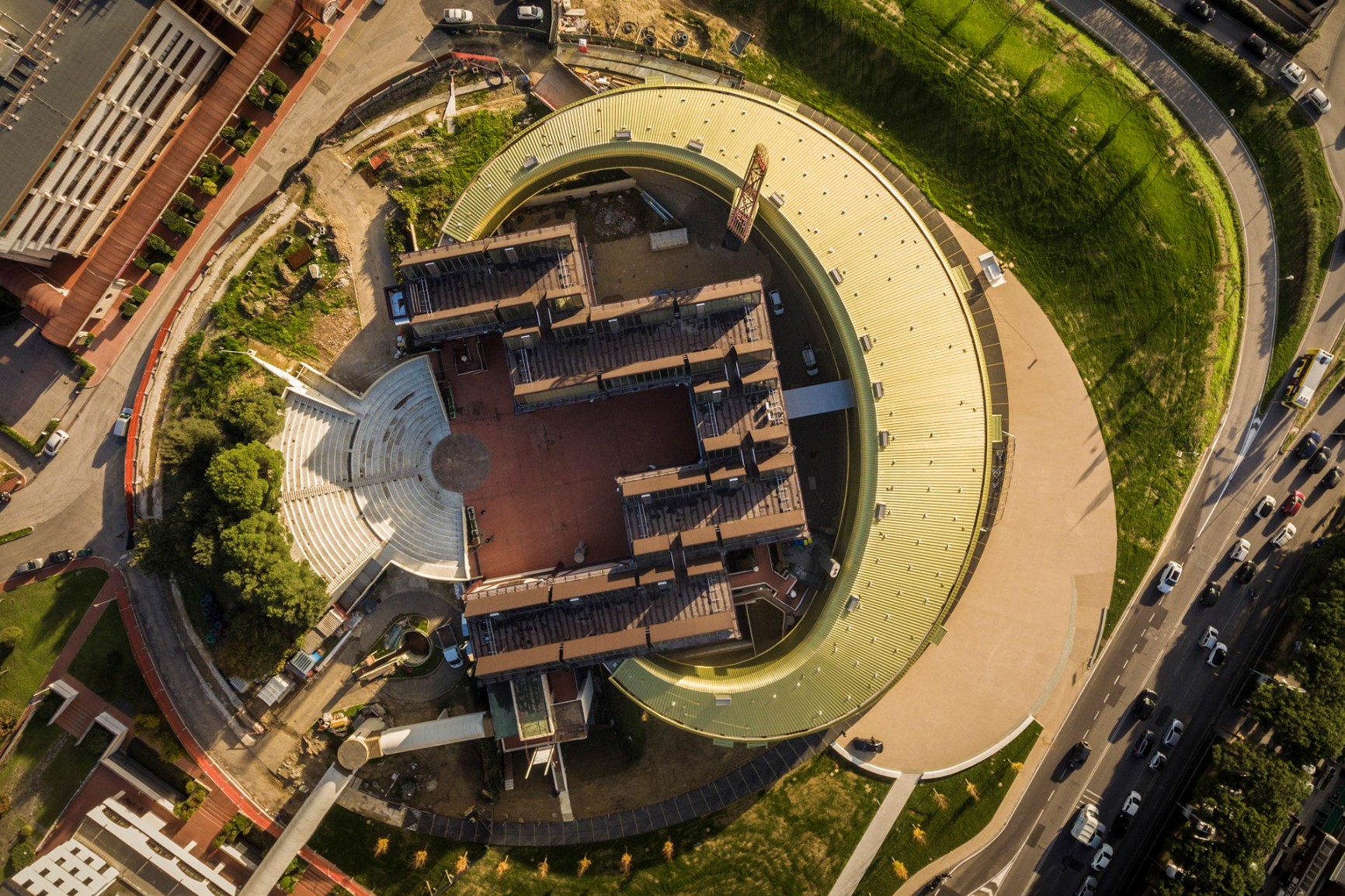Vista dall'alto dell'edificio