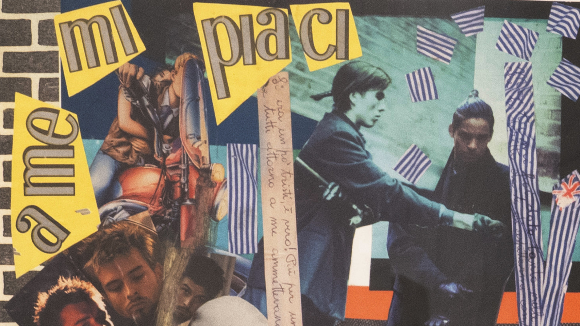 Porpora Marcasciano, “A me mi piaci”, 1983. collage e matita su carta / collage and ballpoint pen on paper, 50 x 35 cm. Foto Ornella De Carlo, Courtesy l’artista