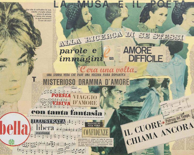 Il cuore chiama ancora, 1964, collage 65x45 cm