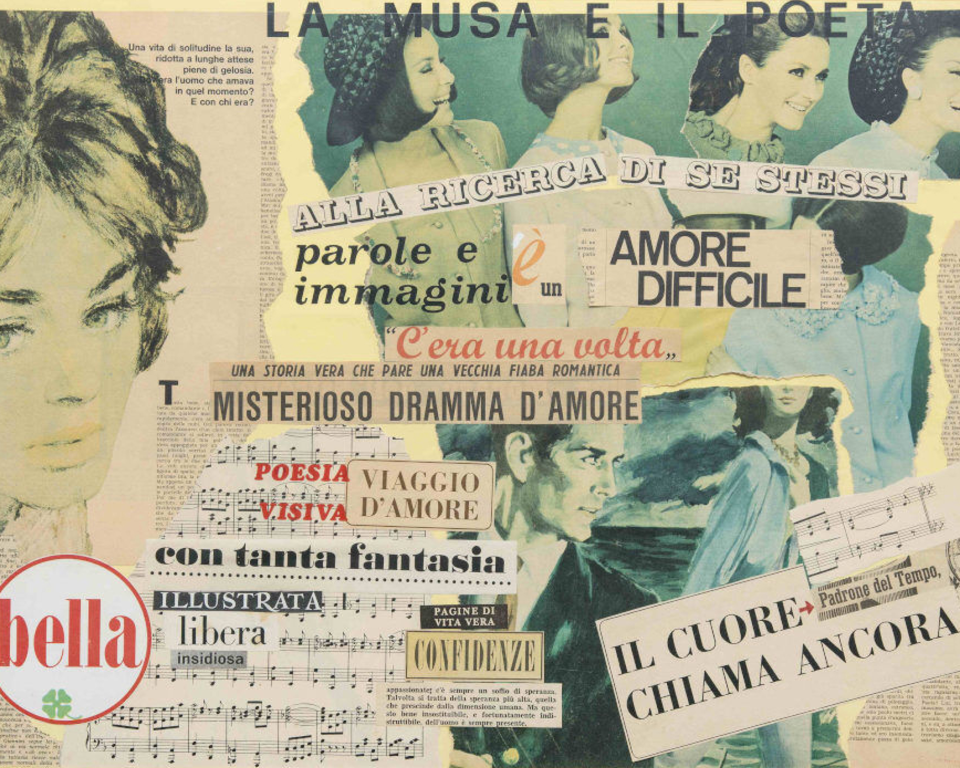 Il cuore chiama ancora, 1964, collage 65x45 cm