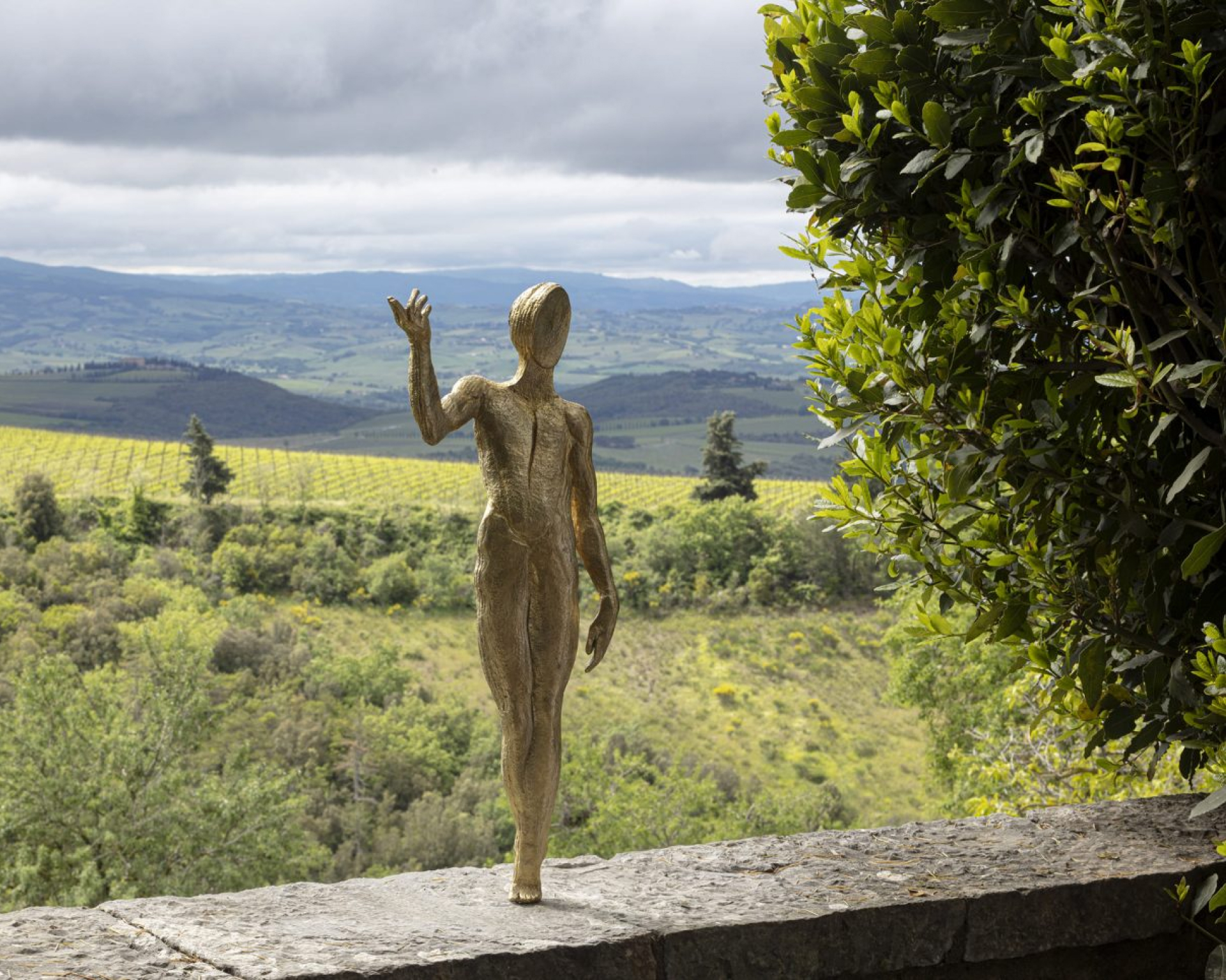 Daniela De Lorenzo, Sogno sottile (#1) , bronzo gold, 72x37x15 cm. Artisti per Frescobaldi