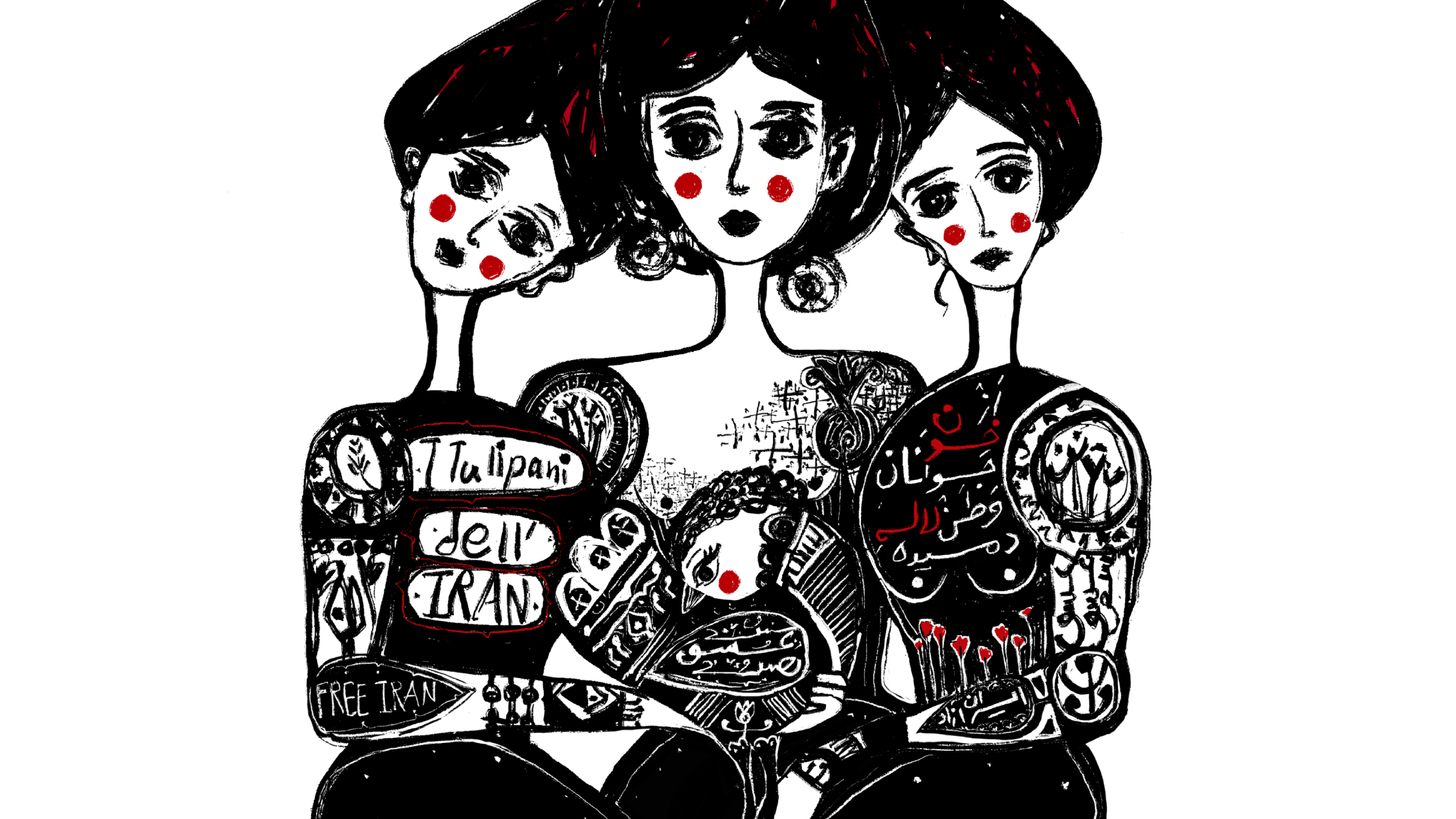 I tulipani dell'Iran. Illustrazione di Termeh Yaghoubi