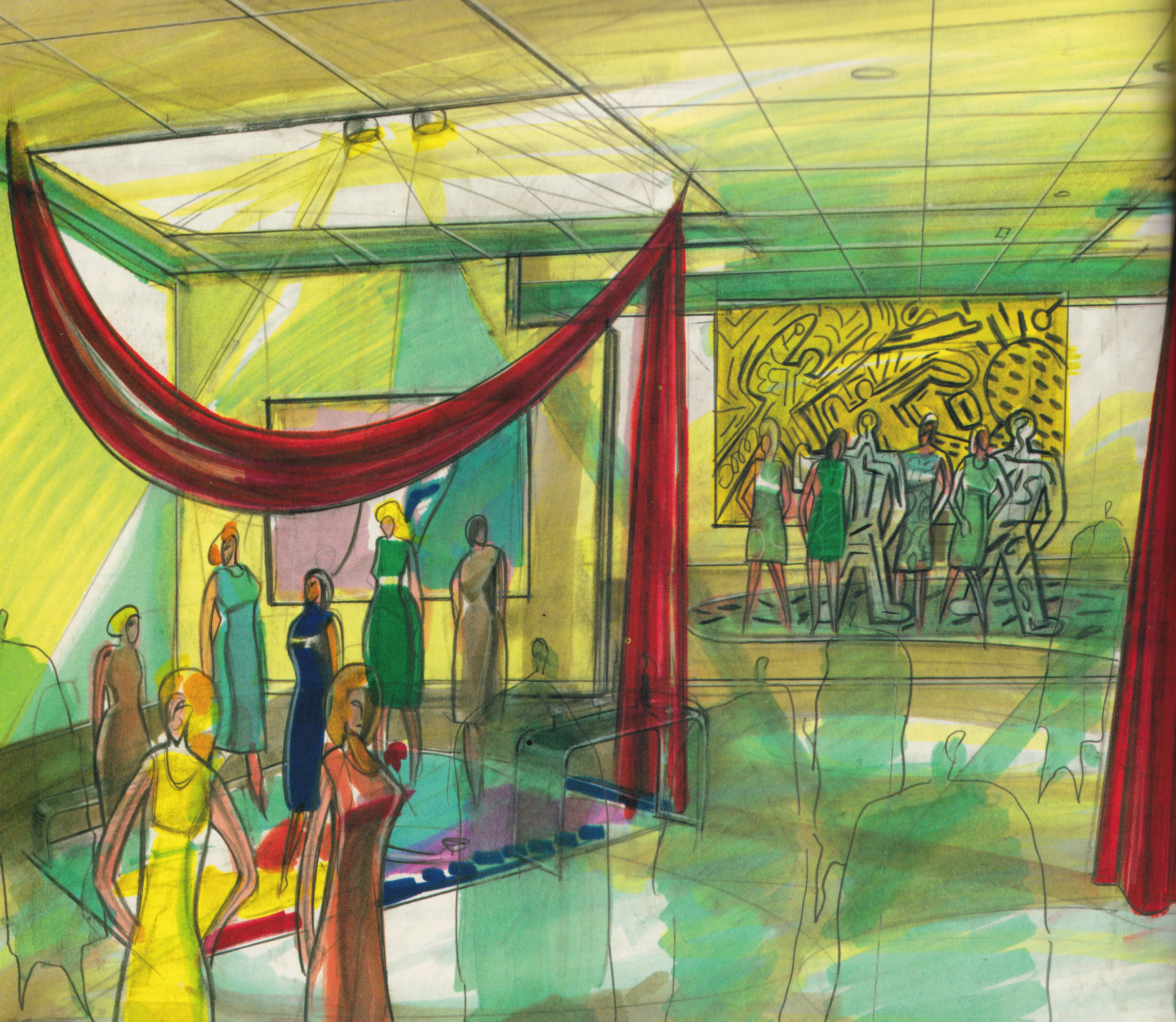 Massimo Iosa Ghini, Bozzetto per l'allestimento della mostra, 1991