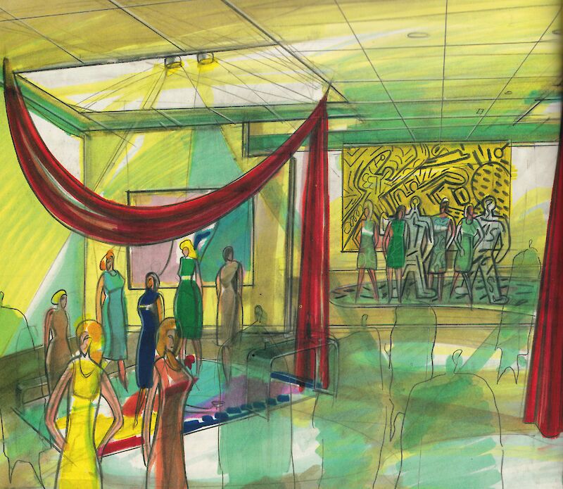 Massimo Iosa Ghini, Bozzetto per l'allestimento della mostra, 1991