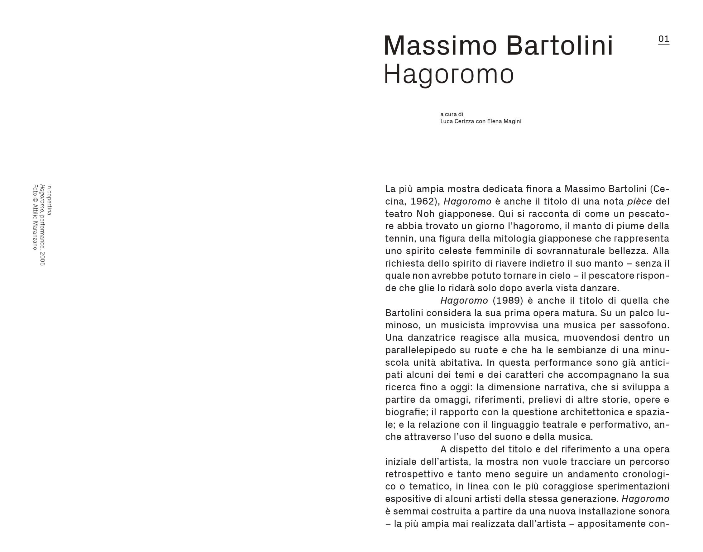 Massimo Bartolini. Hagoromo, booklet della mostra, 2022