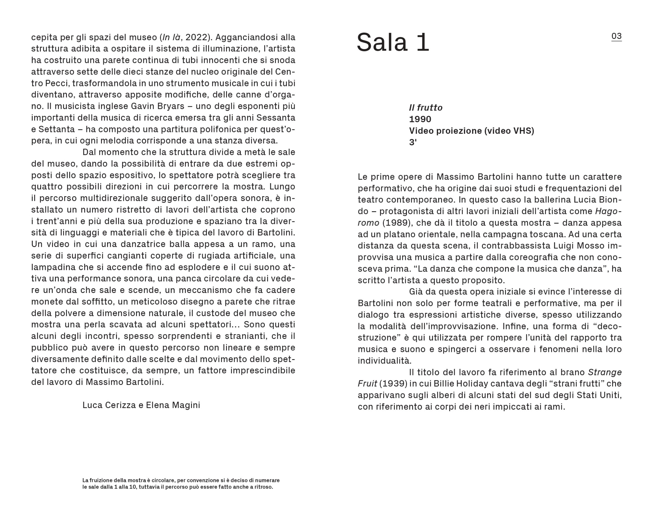 Massimo Bartolini. Hagoromo, booklet della mostra, 2022