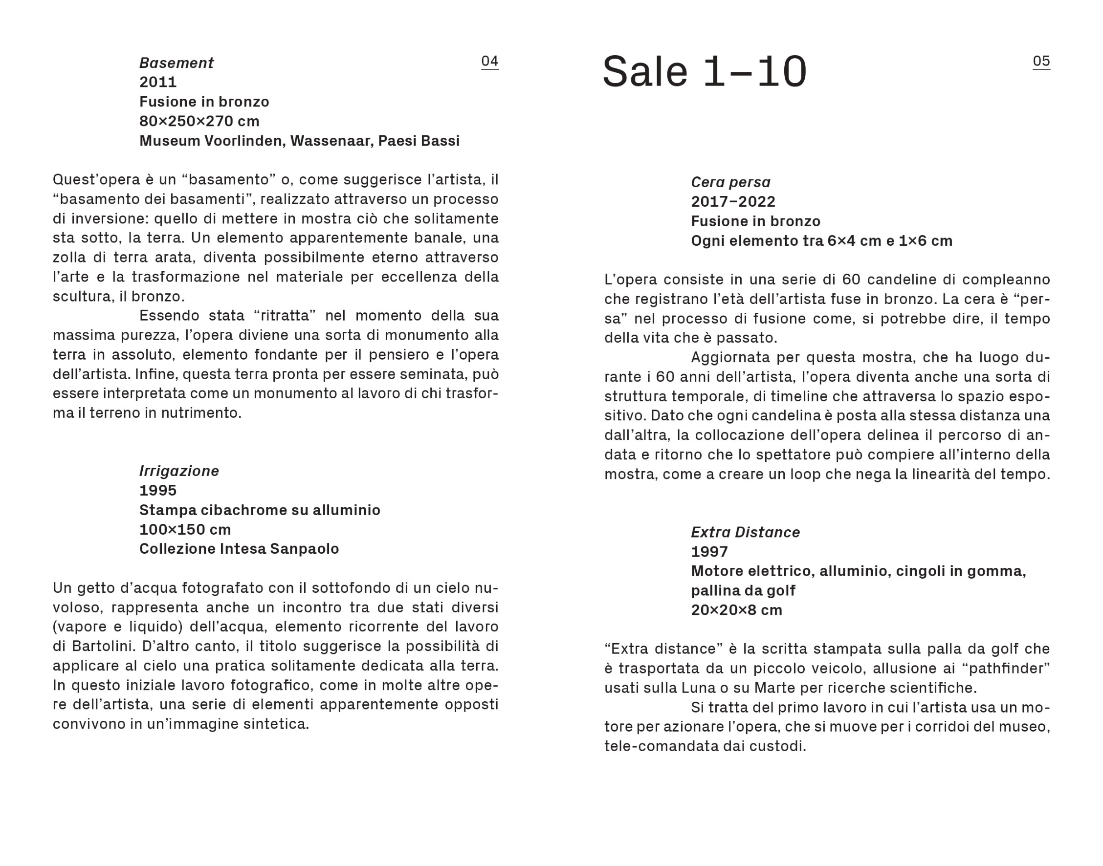 Massimo Bartolini. Hagoromo, booklet della mostra, 2022