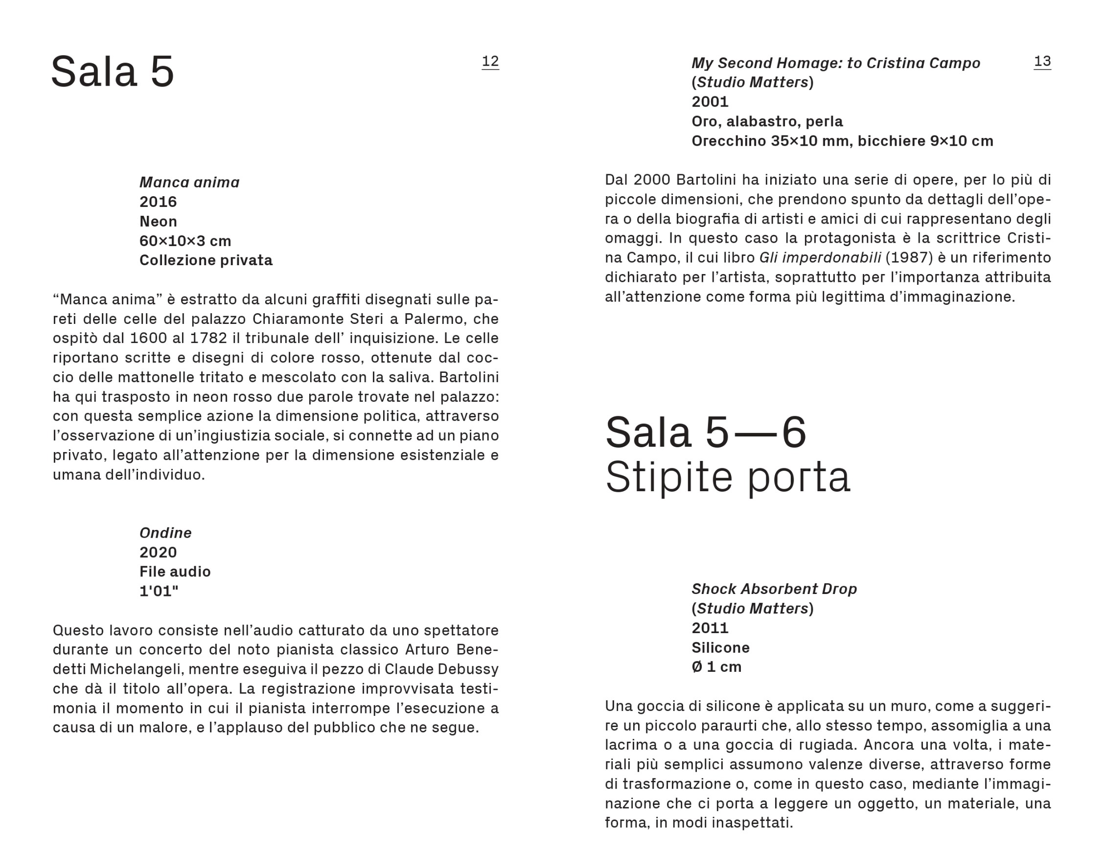 Massimo Bartolini. Hagoromo, booklet della mostra, 2022