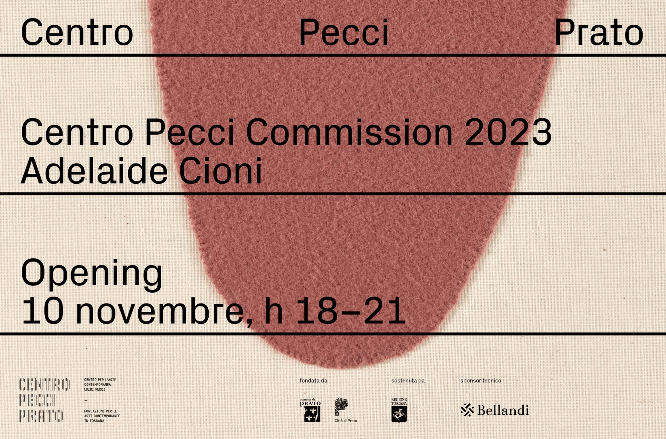 Invito digitale Centro Pecci Commission 2023. Adelaide Cioni, 10 novembre 2023 (annullato per allerta meteo)