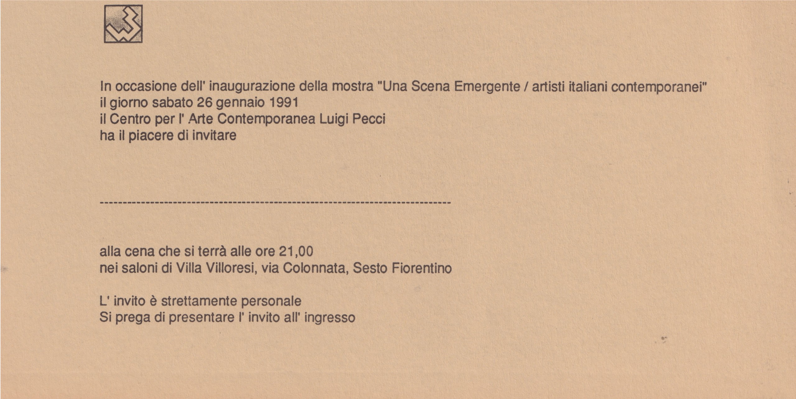 cartoncino cena